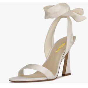 Milooey Women Elegant Open Toe Strappy Heeled Sandal Lace Up Block High Heels